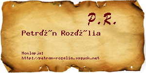 Petrán Rozália névjegykártya